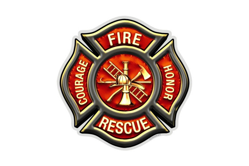 Classic Fire Rescue Maltese Reflective Decal