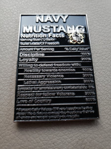 Navy Mustang Nutrition Coin