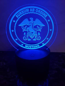 Navy Mustang LED Edge Lit Light - 6 inch round