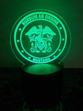 Navy Mustang LED Edge Lit Light - 6 inch round