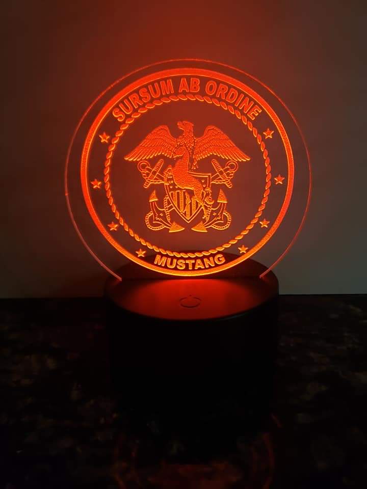 Navy Mustang LED Edge Lit Light - 6 inch round