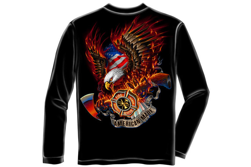 Patriotic fire eagle American Made Long Sleeve T-Shirt