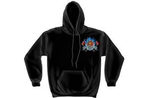 Firefighter Fire Dog First in Last out Hooded Sweatshirt