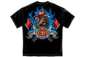 Firefighter Fire Dog First in Last Out Short Sleeve T Shirt
