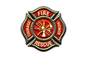 Classic Fire Rescue Maltese Reflective Decal