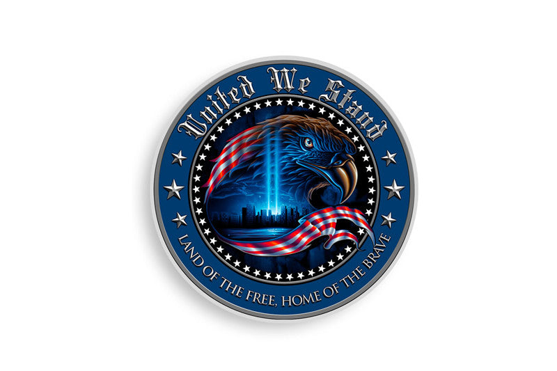 United We Stand. Land Of The Free, Home Of The Brave Reflective Decal