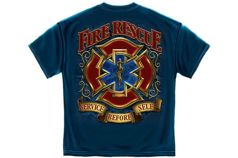 Fire Rescue Gold Shield Short Sleeve T Shirt