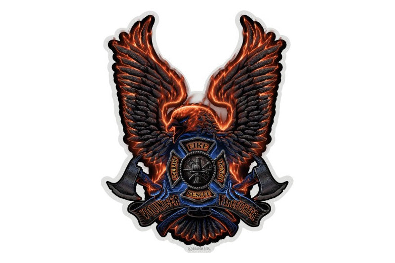 Volunteer Firefighter Fire Rescue Eagle Reflective Decal