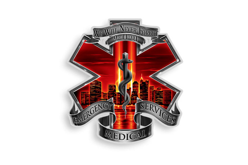 Red High Honor Emergency Medical Services EMS Tribute Reflective Decal
