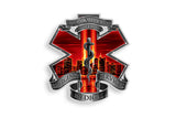 Red High Honor Emergency Medical Services EMS Tribute Reflective Decal