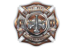 Fire Department Brotherhood 3 Bugle Ranking Reflective Decal