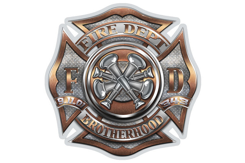 Fire Department Brotherhood 4 Bugle Ranking Reflective Decal