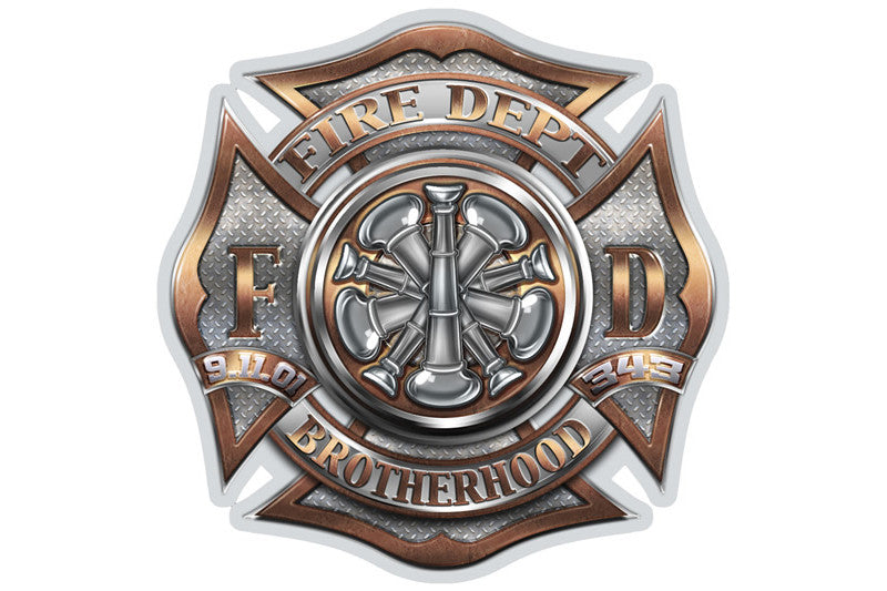 Fire Department Brotherhood 5 Bugle Ranking Reflective Decal