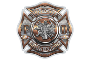 Fire Department Firefighter Brotherhood 9/11 Polished Brass Diamond Plate Reflective Decal