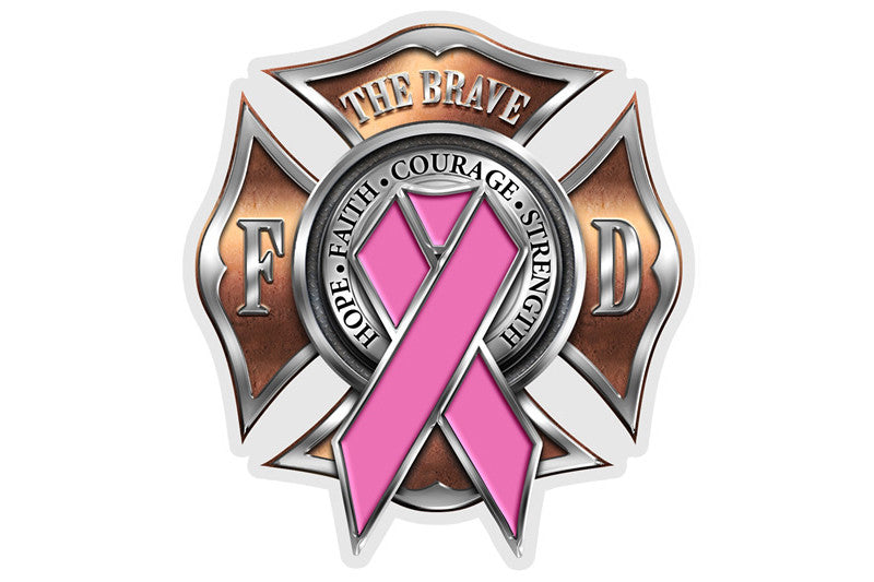 Fire Department Race For a Cure Pink Ribbon Reflective Decal
