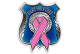 Race For a Cure. Hope, Faith, Courage, Strength. Police Pink Ribbon Reflective Decal