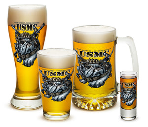 U.S. Marine Corps Never Retreat Never Surrender Glassware Set