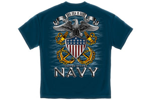 Navy Full Print Eagle Short Sleeve T Shirt