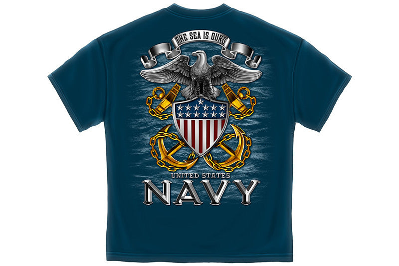 Navy Full Print Eagle Short Sleeve T Shirt