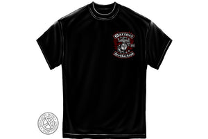 Marine Biker with Rockers Foil Stamp Short Sleeve T Shirt