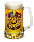 Set of Two US Marine Corps 25oz Tankard Beer Mug Double Flag Gold Globe Marine