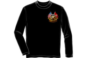 DOUBLE FLAG GOLD GLOBE MARINE CORPS Long Sleeve T-Shirt