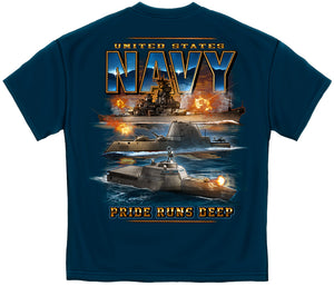 US Navy Pride Runs Deep DDG-1000 T Shirt