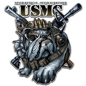 Never Retreat Never Surrender U.S. Marine Corps Vinyl Reflective Decal