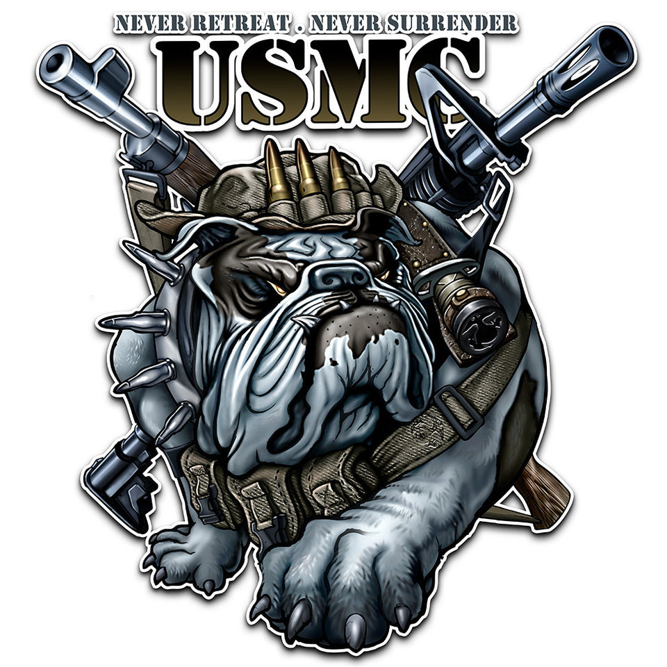 Never Retreat Never Surrender U.S. Marine Corps Vinyl Reflective Decal