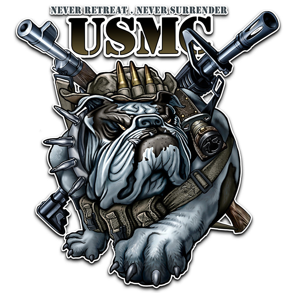 Never Retreat Never Surrender U.S. Marine Corps Vinyl Reflective Decal
