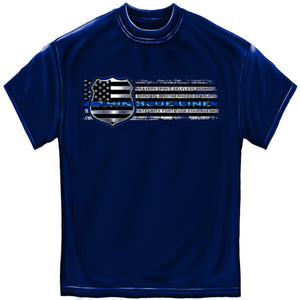 Blue Lives Matter - Thin Blue Line Law Enforcement Screen Printed T-Shirt