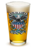 U.S. Navy The Sea Is Ours - Set of 2 - Large Pint Glasses 16oz Drinkware