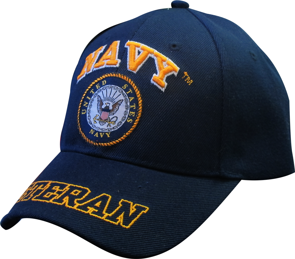 United States Navy Veteran Adjustable Hat w/ Emblem Embroidery