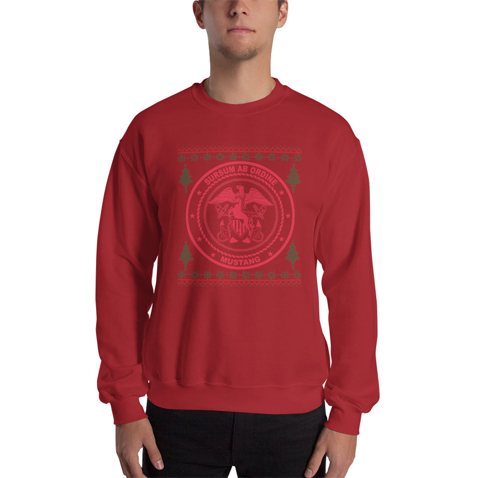 Navy Mustang Unisex Christmas Sweatshirt