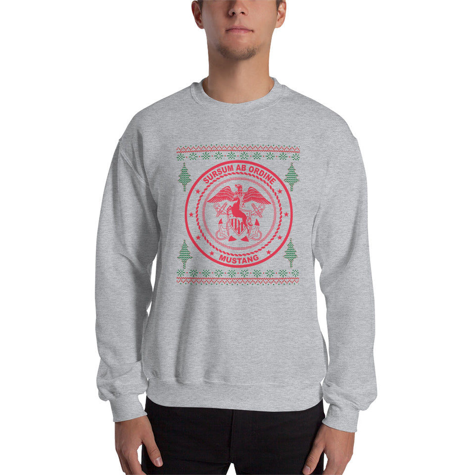 Navy Mustang Unisex Christmas Sweatshirt