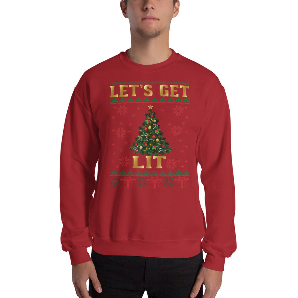 Let's Get Lit Unisex Christmas Sweatshirt