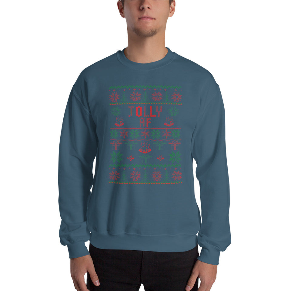 Jolly AF Unisex Christmas Sweatshirt
